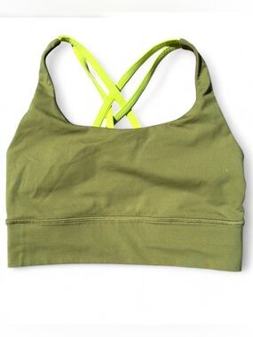 Lululemon Sports Bra - Women’s Olive Green Crossback Sports Bralette